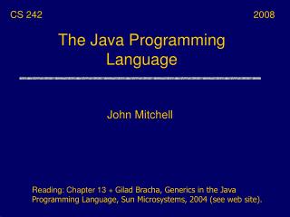 The Java Programming Language