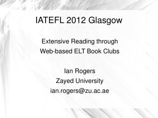 IATEFL 2012 Glasgow