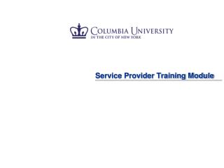 Service Provider Training Module