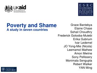 Poverty and Shame A study in seven countries