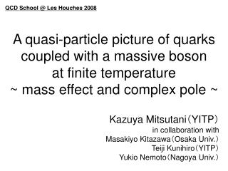 Kazuya Mitsutani （ YITP ） in collaboration with Masakiyo Kitazawa （ Osaka Univ. ）