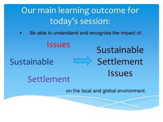 Our main learning outcome for today’s session: