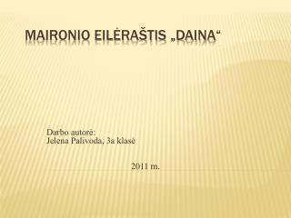 Maironio eilėraštis „Daina“