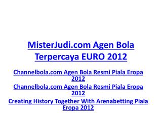 MisterJudi.com Agen Bola Terpercaya EURO 2012 Channelbola