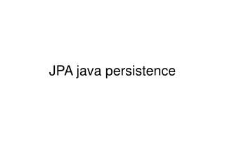 JPA java persistence