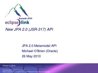 New JPA 2.0 (JSR-317) API