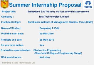 Project title: Embedded S/W industry market potential assessment