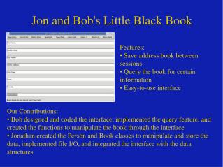 Jon and Bob's Little Black Book