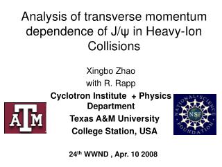 Analysis of transverse momentum dependence of J/ ψ in Heavy-Ion Collisions