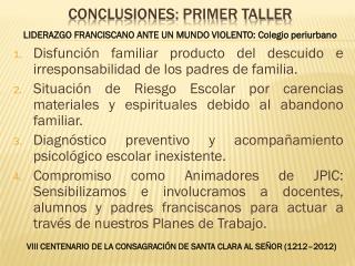 CONCLUSIONES: primer taller