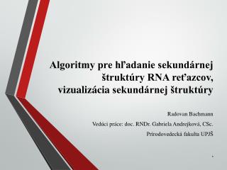 Algoritmy pre hľadanie sekundárnej štruktúry RNA reťazcov, vizualizácia sekundárnej štruktúry