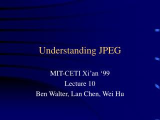 Understanding JPEG