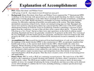 Explanation of Accomplishment