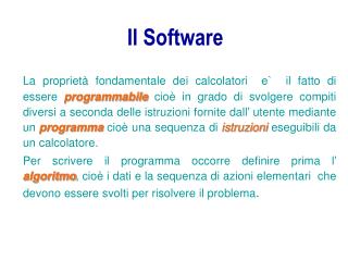 Il Software