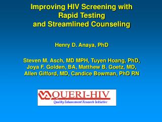 Improving HIV Screening with Rapid Testing and Streamlined Counseling