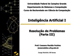 Inteligência Artificial I Resolução de Problemas (Parte III) Prof. a Joseana Macêdo Fechine