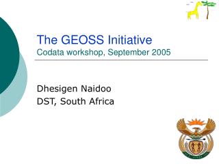 The GEOSS Initiative Codata workshop, September 2005