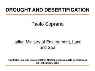 DROUGHT AND DESERTIFICATION