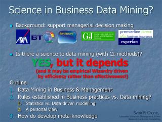Science in Business Data Mining?