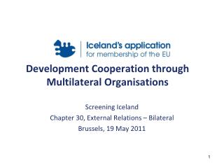 Development Cooperation through Multilateral Organisations