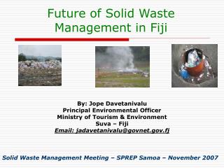 Future of Solid Waste Management in Fiji