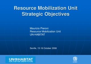 Resource Mobilization Unit Strategic Objectives