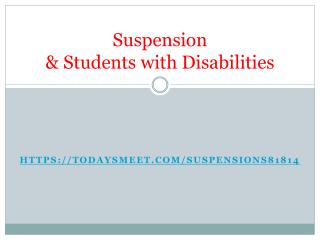 Suspension &amp; Students with Disabilities