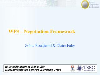 WP3 – Negotiation Framework