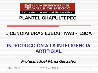 LICENCIATURAS EJECUTIVAS - LSCA INTRODUCCIÓN A LA INTELIGENCIA ARTIFICIAL