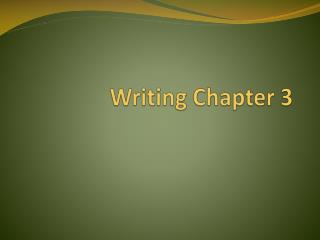 Writing Chapter 3