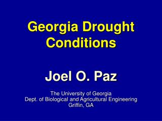 Georgia Drought Conditions