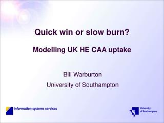 Quick win or slow burn? Modelling UK HE CAA uptake