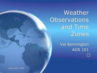 Weather Observations and Time Zones