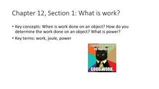 Chapter 12, Section 1: What is work?