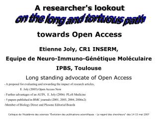 Etienne Joly, CR1 INSERM, Equipe de Neuro-Immuno-Génétique Moléculaire IPBS, Toulouse