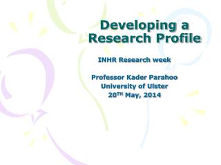 Developing a Research Profile