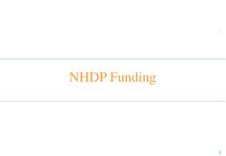 NHDP Funding
