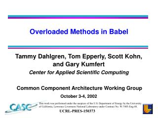 Overloaded Methods in Babel