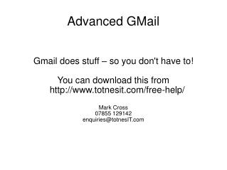 Advanced GMail