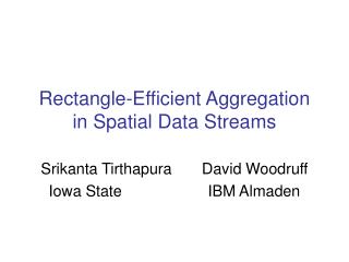 Rectangle-Efficient Aggregation in Spatial Data Streams