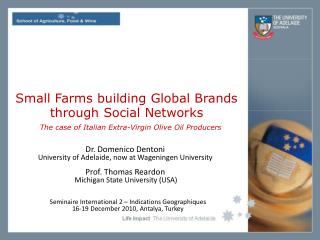 Small Farms building Global Brands through Social Networks