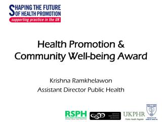 Health Promotion &amp; Community Well-being Award