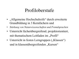 Profiloberstufe