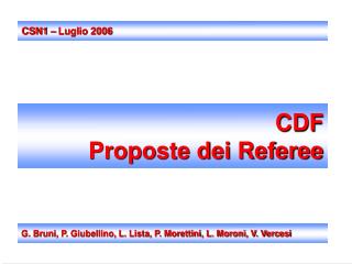 CDF Proposte dei Referee