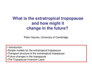 What is the extratropical tropopause and how might it change in the future? 