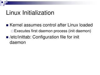 Linux Initialization