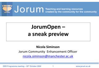 JorumOpen – a sneak preview