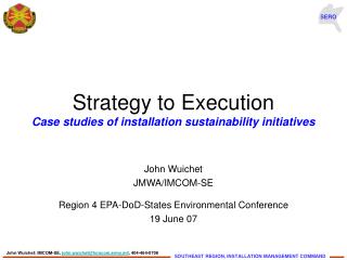 Strategy to Execution Case studies of installation sustainability initiatives