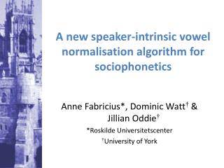 A new speaker-intrinsic vowel normalisation algorithm for sociophonetics
