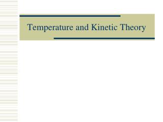 Temperature and Kinetic Theory